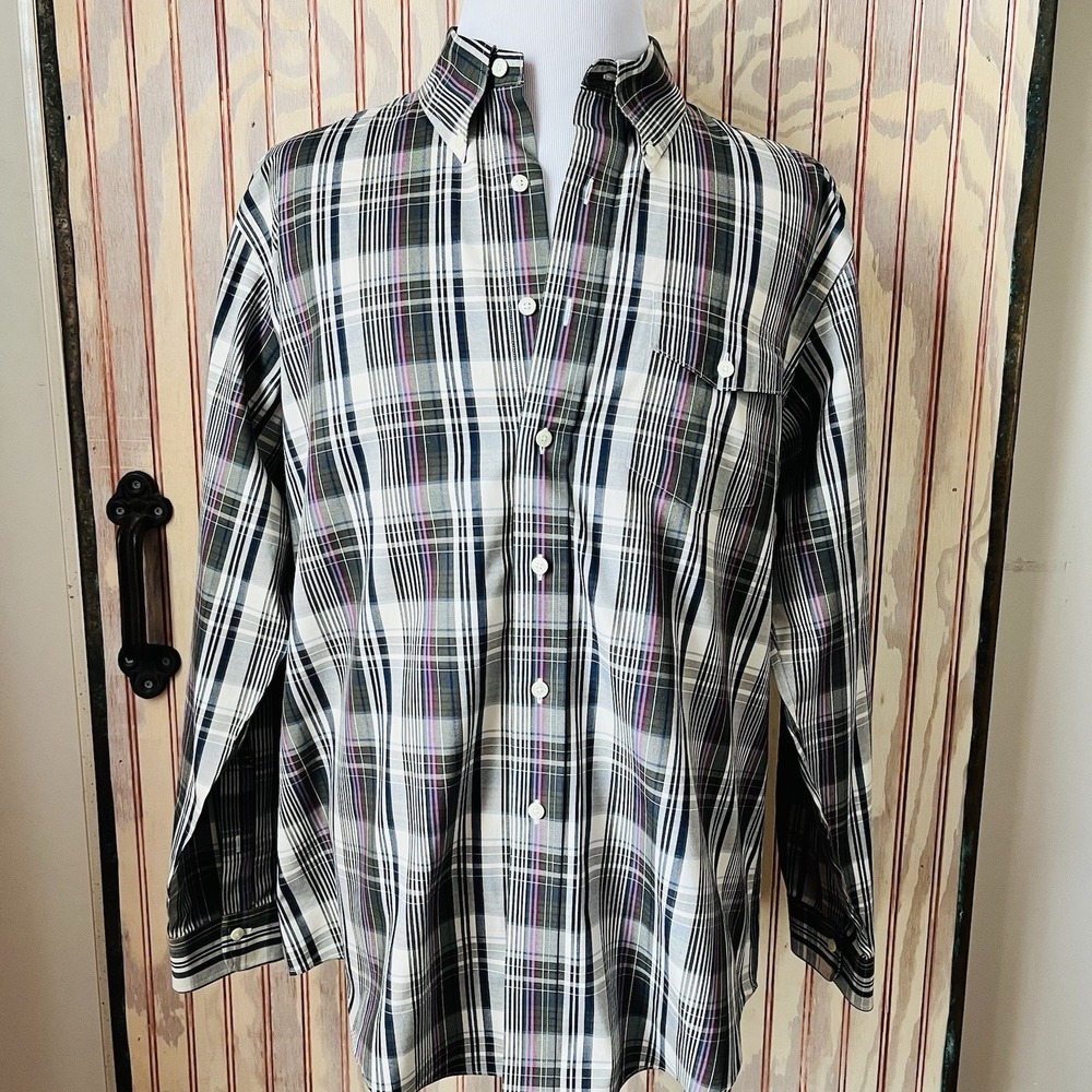 Brooks Brothers Original Polo Shirt Plaid Classic‎ Button Down Cotton Mens XL - Picture 3 of 7